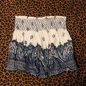 White nautical boho shorts